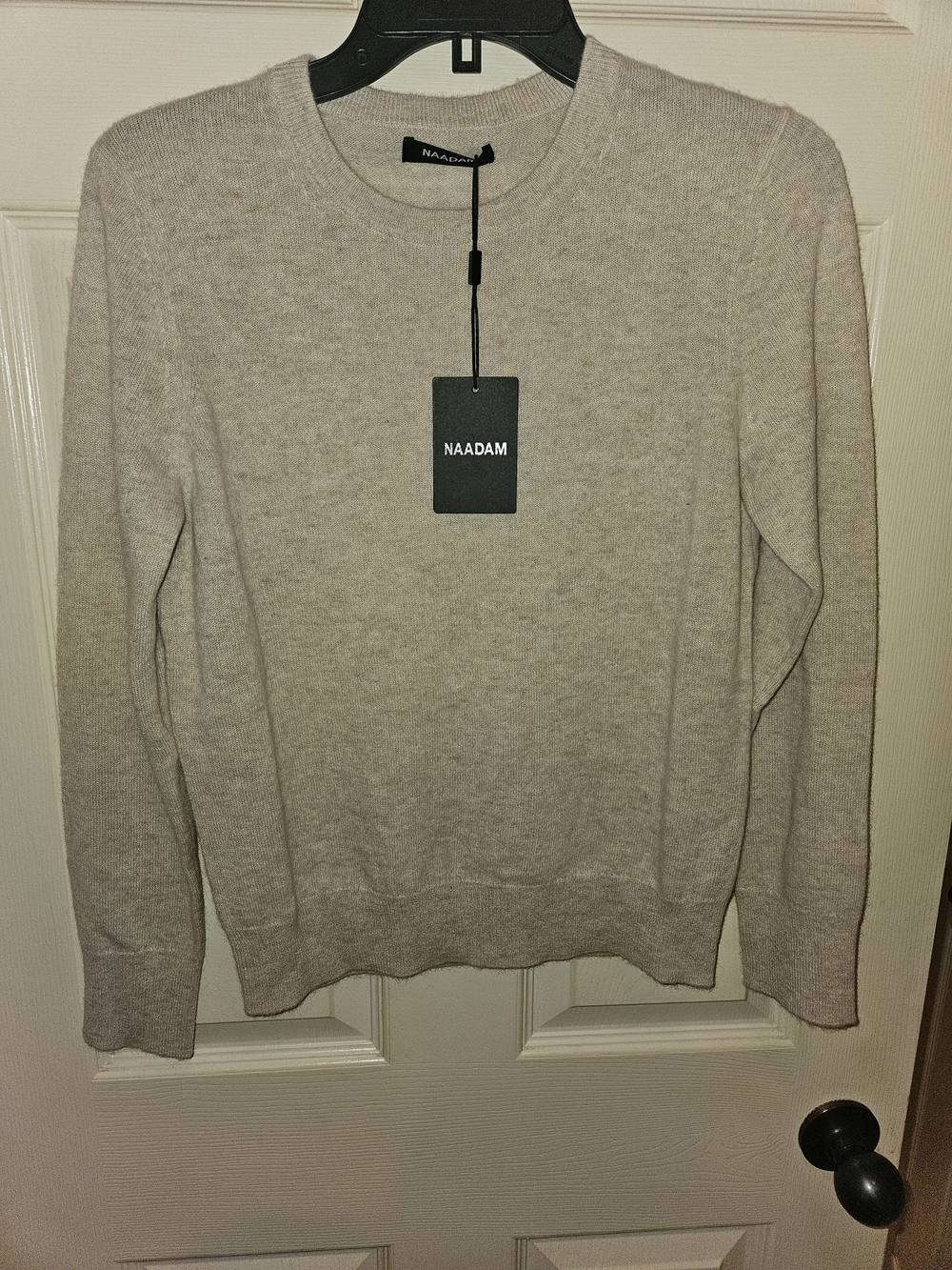 NAADAM Women's Crewneck Sweater in Light Heather Beige